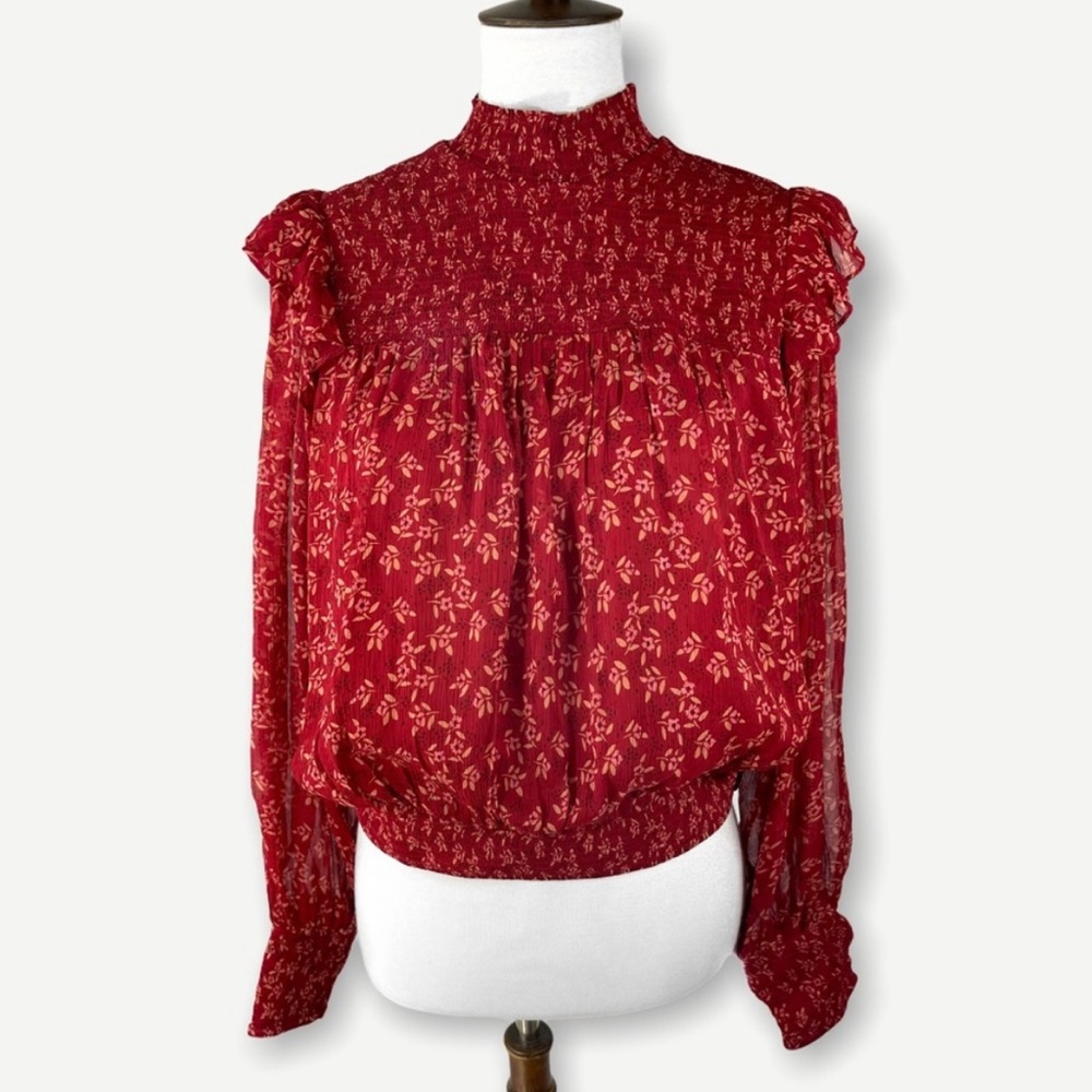 Free People Roma Red Blouse Medium